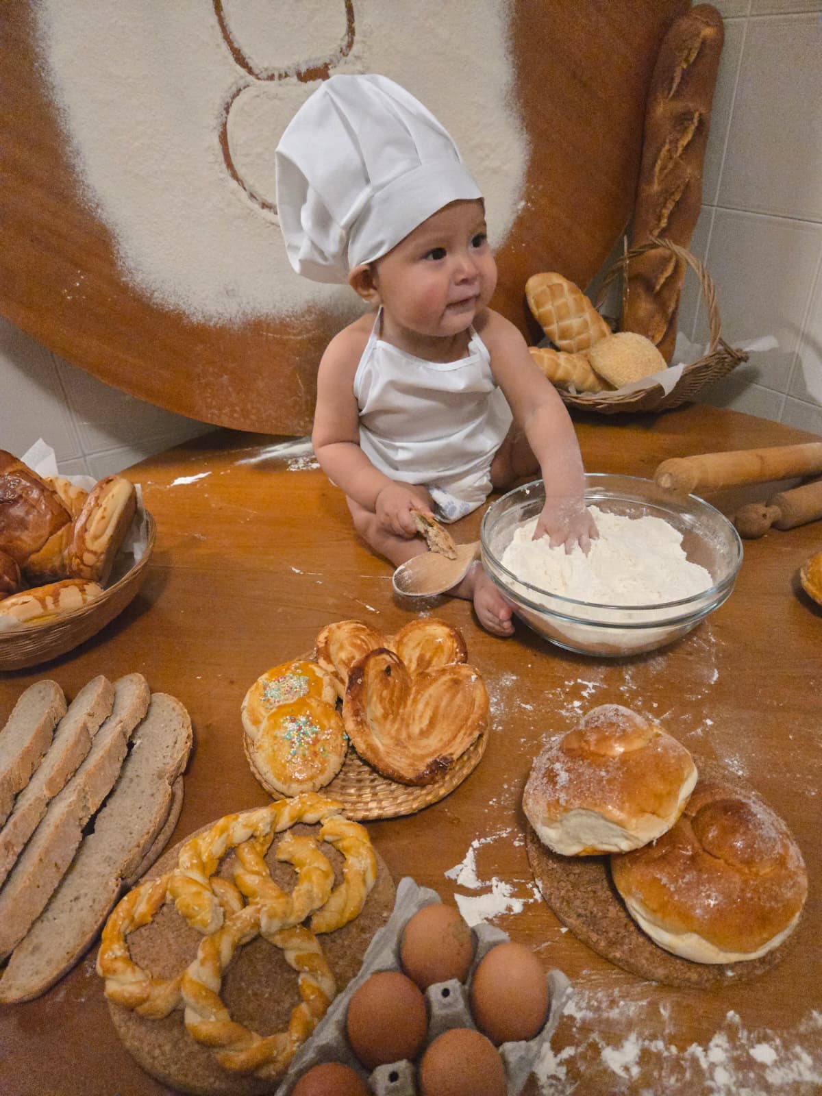 El panadero con el pan