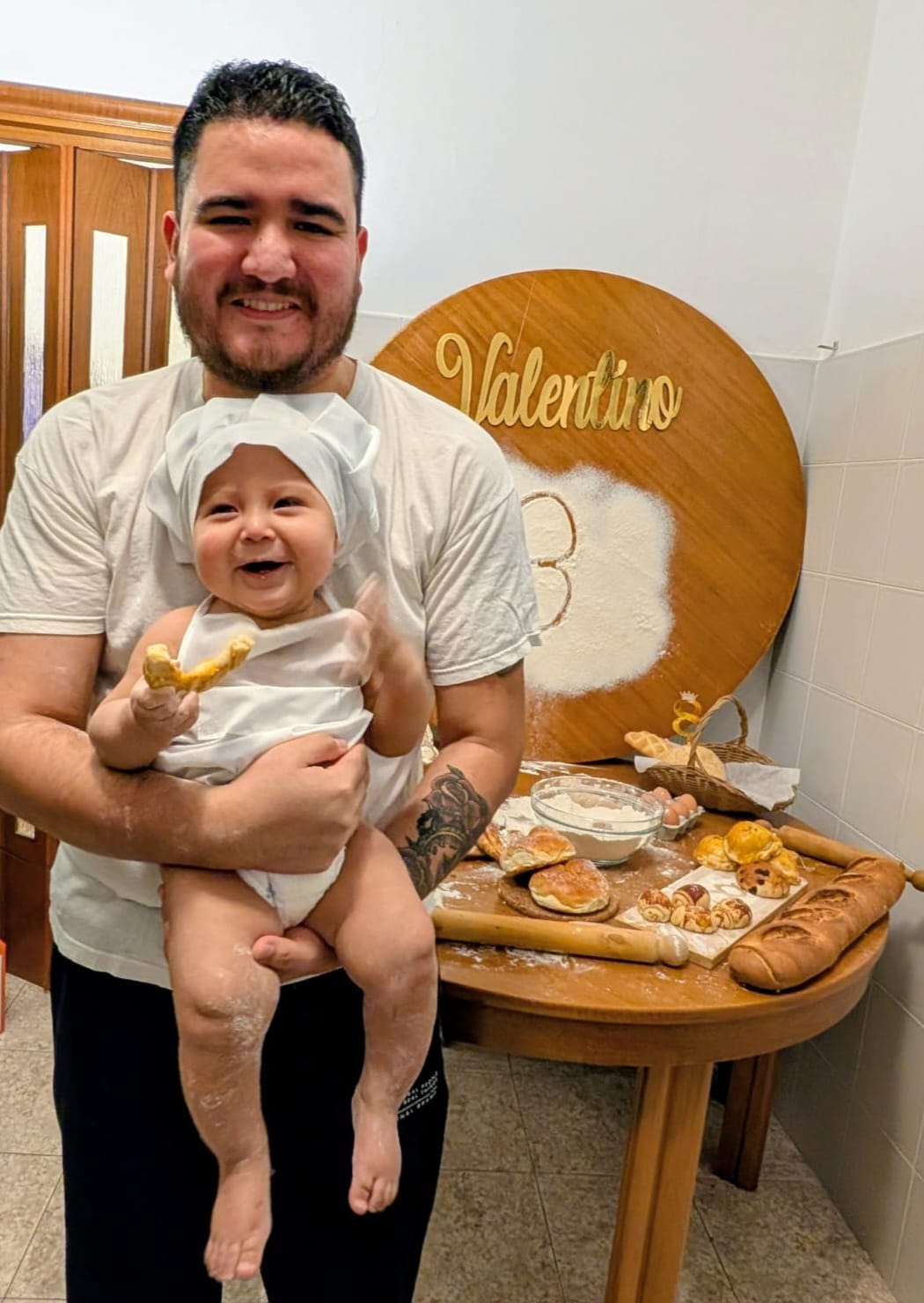 El panadero con el pan