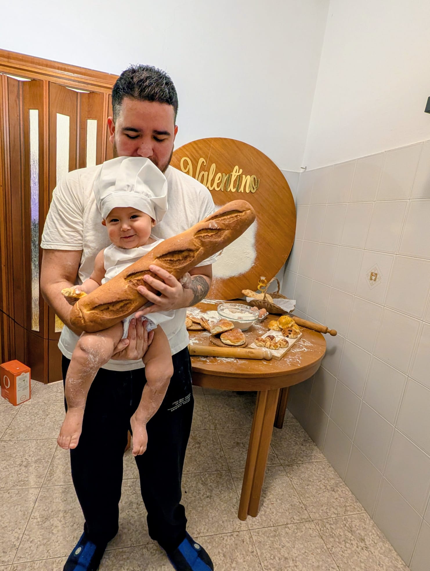 El panadero con el pan