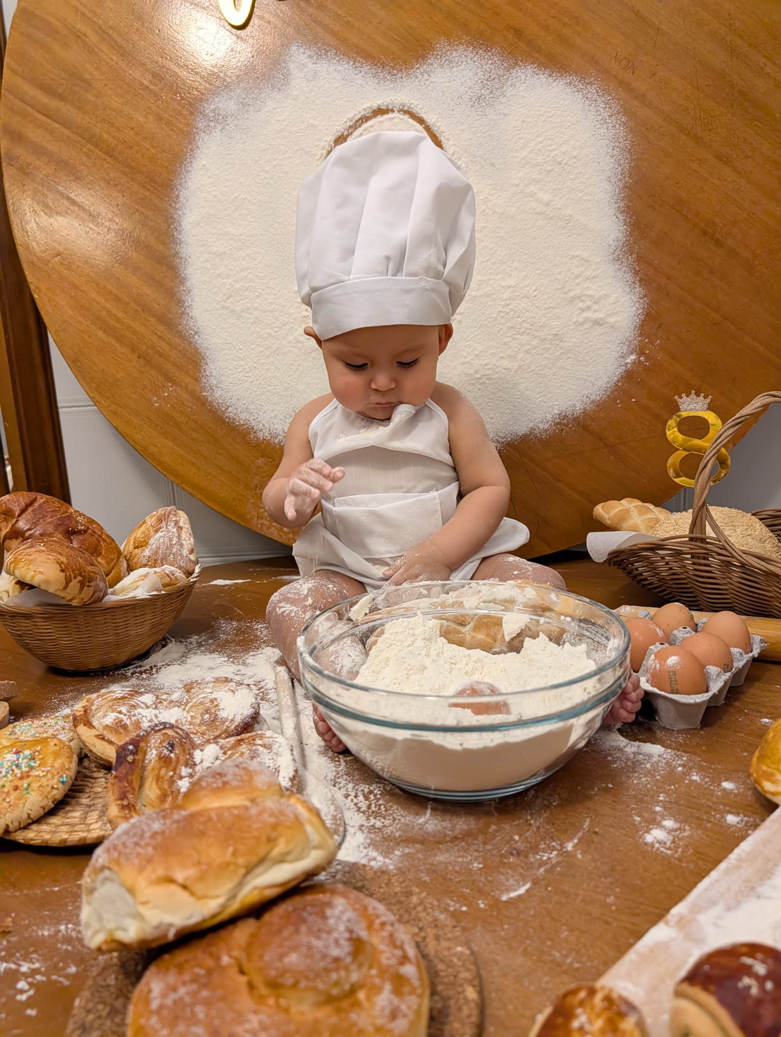 El panadero con el pan